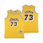 Maillot Los Angeles Lakers Dennis Rodman #73 Mitchell & Ness 1998-99 Jaune