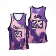 Maillot Los Angeles Lakers Lebron James #23 Fashion Royalty Volet