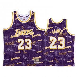 Maillot Los Angeles Lakers Lebron James #23 Hardwood Classics Tear Up Pack Volet