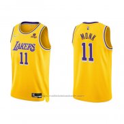 Maillot Los Angeles Lakers Malik Monk #11 75th Anniversary 2021-22 Jaune