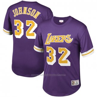 Maillot Manche Courte Los Angeles Lakers Magic Johnson #32 Volet