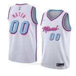 Maillot Miami Heat Yante Maten #00 Ville 2017-18 Blanc