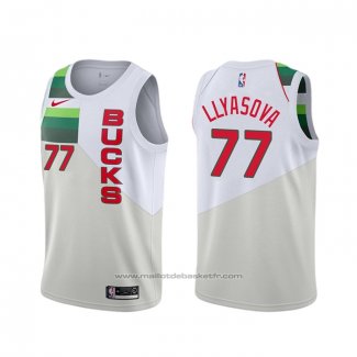 Maillot Milwaukee Bucks Ersan Llyasova #77 Earned Blanc