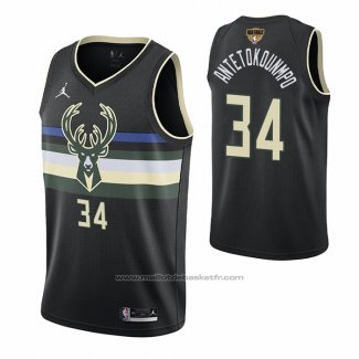 Maillot Milwaukee Bucks Giannis Antetokounmpo #34 Statement 2021 Finals Noir