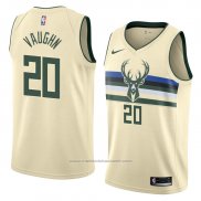 Maillot Milwaukee Bucks Rashad Vaughn #20 Ville 2018 Crema