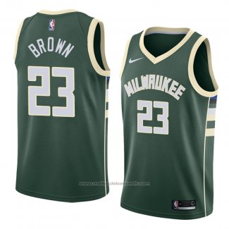 Maillot Milwaukee Bucks Sterling Brown #23 Icon 2018 Vert