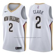 Maillot New Orleans Pelicans Ian Clark #2 Association 2017-18 Blanc