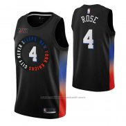 Maillot New York Knicks Derrick Rose #4 Ville 2020-21 Noir