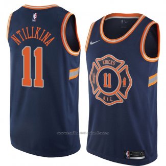 Maillot New York Knicks Frank Ntilikina #11 Ville 2018 Bleu