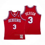 Maillot Philadelphia 76ers Allen Iverson #3 Mitchell & Ness 2002-03 Rouge