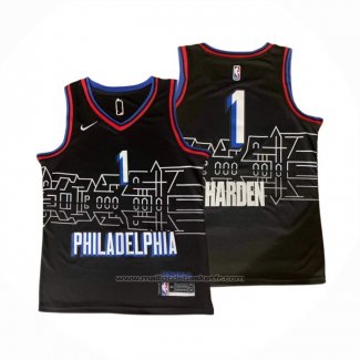 Maillot Philadelphia 76ers James Harden #1 Ville 2020-21 Noir