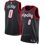 Maillot Portland Trail Blazers Damian Lillard #0 Ville 2021-22 Noir