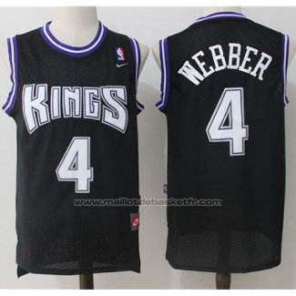 Maillot Sacramento Kings Chris Webber #4 Retro Noir