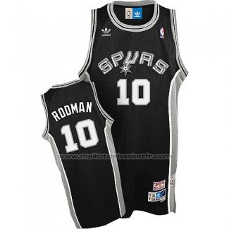 Maillot San Antonio Spurs Dennis Rodman #10 Retro Noir