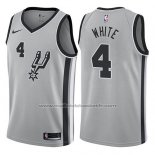 Maillot San Antonio Spurs Derrick White #4 Statement 2017-18 Gris