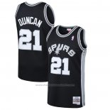 Maillot San Antonio Spurs Tim Duncan #21 Mitchell & Ness 1998-99 Noir2
