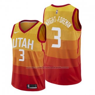 Maillot Utah Jazz Justin Wright Foreman #3 Ville 2019-20 Orange