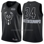 Maillot All Star 2018 Milwaukee Bucks Giannis Antetokounmpo #34 Noir