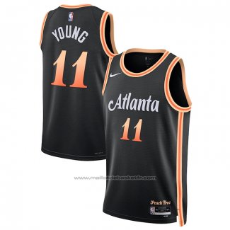 Maillot Atlanta Hawks Trae Young #11 Ville 2022-23 Noir