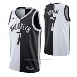 Maillot Brooklyn Nets Kevin Durant #7 Split Noir Blanc