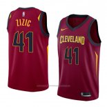 Maillot Cleveland Cavaliers Ante Zizic #41 Icon 2018 Rouge