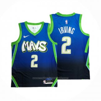 Maillot Dallas Mavericks Kyrie Irving #2 Ville Bleu