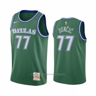 Maillot Dallas Mavericks Luka Doncic #77 Mitchell & Ness 2018-19 Vert