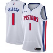 Maillot Detroit Pistons Allen Iverson #1 Association Blanc