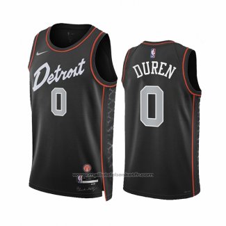 Maillot Detroit Pistons Jalen Duren #0 Ville 2023-24 Noir