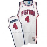 Maillot Detroit Pistons Joe Dumars #4 Retro Blanc