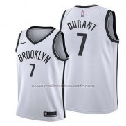 Maillot Enfant Brooklyn Nets Kevin Durant #7 Association 2019 Blanc