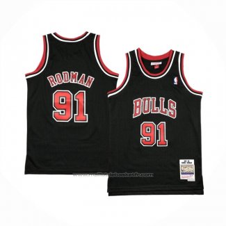 Maillot Enfant Chicago Bulls Dennis Rodman #91 Mitchell & Ness 1997-98 Noir