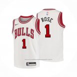 Maillot Enfant Chicago Bulls Derrick Rose #1 Association Blanc