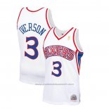 Maillot Enfant Philadelphia 76ers Allen Iverson #3 Mitchell & Ness 1996-97 Blanc