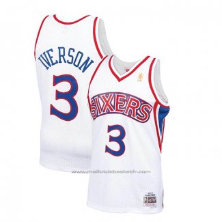 Maillot Enfant Philadelphia 76ers Allen Iverson #3 Mitchell & Ness 1996-97 Blanc