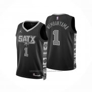 Maillot Enfant San Antonio Spurs Victor Wembanyama #1 Statement 2022-23 Noir