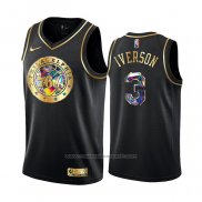 Maillot Golden Edition Philadelphia 76ers Allen Iverson #3 2021-22 Noir