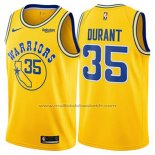 Maillot Golden State Warriors Kevin Durant #35 Hardwood Classic 2018 Jaune