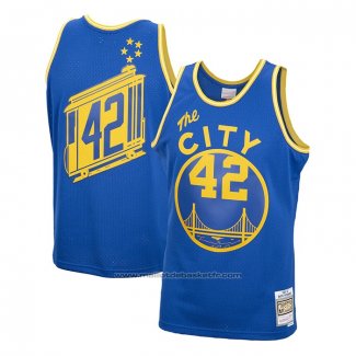 Maillot Golden State Warriors Nate Thurmond #42 Mitchell & Ness 1966-67 Bleu