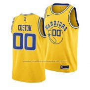 Maillot Golden State Warriors Personnalise Hardwood Classic 2018-19 Jaune