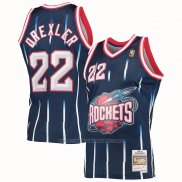 Maillot Houston Rockets Clyde Drexler #22 Mitchell & Ness 1996-97 Bleu
