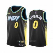 Maillot Indiana Pacers Tyrese Haliburton #0 Ville 2023-24 Noir