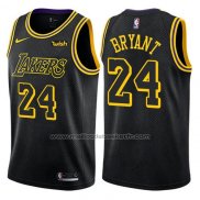 Maillot Los Angeles Lakers Kobe Bryant #24 Ville 2017-18 Noir