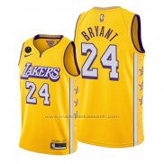 Maillot Los Angeles Lakers Kobe Bryant #24 Ville 2019-20 Jaune