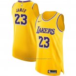 Maillot Los Angeles Lakers LeBron James #23 Icon Authentique Jaune