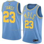 Maillot Los Angeles Lakers Lebron James #23 Classic 2017-18 Bleu