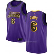 Maillot Los Angeles Lakers Lebron James #6 2019-20 Ville Volet