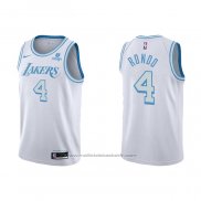 Maillot Los Angeles Lakers Rajon Rondo #4 Ville 2021-22 Blanc