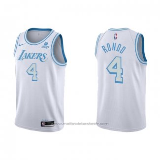 Maillot Los Angeles Lakers Rajon Rondo #4 Ville 2021-22 Blanc