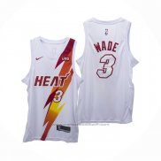 Maillot Miami Heat Dwyane Wade #3 Fashion Royalty Blanc